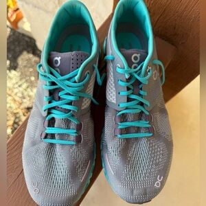 Women’s On Cloud X Flexible Lace Up Mesh Sneakers | Teal / Gray | Women's Sz 7.5